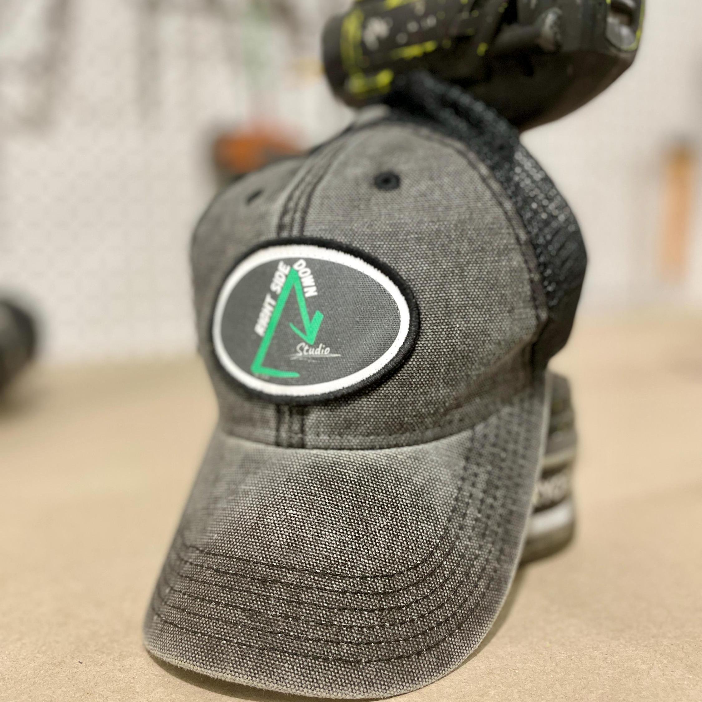 Right Side Down Studio | Legacy Mesh Hat | Help Support the Shop | Mesh Back Trucker Hat | Adjustable Snap Closure | Support Small Business