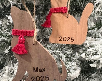Décoration de Noël personnalisée pour animal de compagnie - Souvenir de chien ou de chat gravé au laser