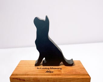 Figurine commémorative de chien en bois gravée, boîte-cadeau en cas de perte d'un animal de compagnie