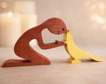 Figurine calopsitte - Sculpture calopsitte en bois fabriquée à la main, cadeau commémoratif d'oiseau ou cadeau de sympathie pour animal de compagnie, décoration d'oiseau en bois naturel