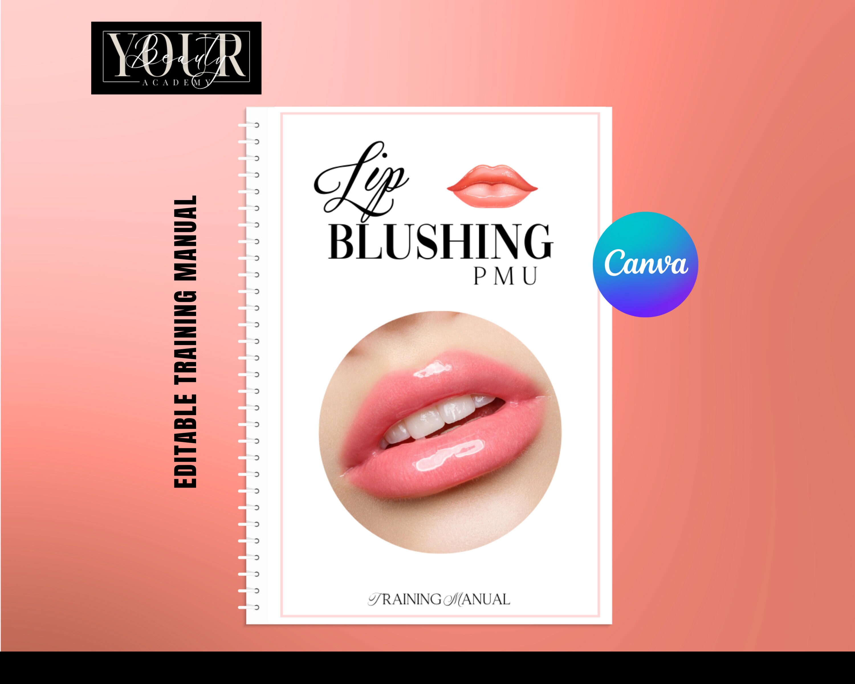 PMU Lips Training Manual, Lip Tattoo Training Guide, Lip Blushing, PMU