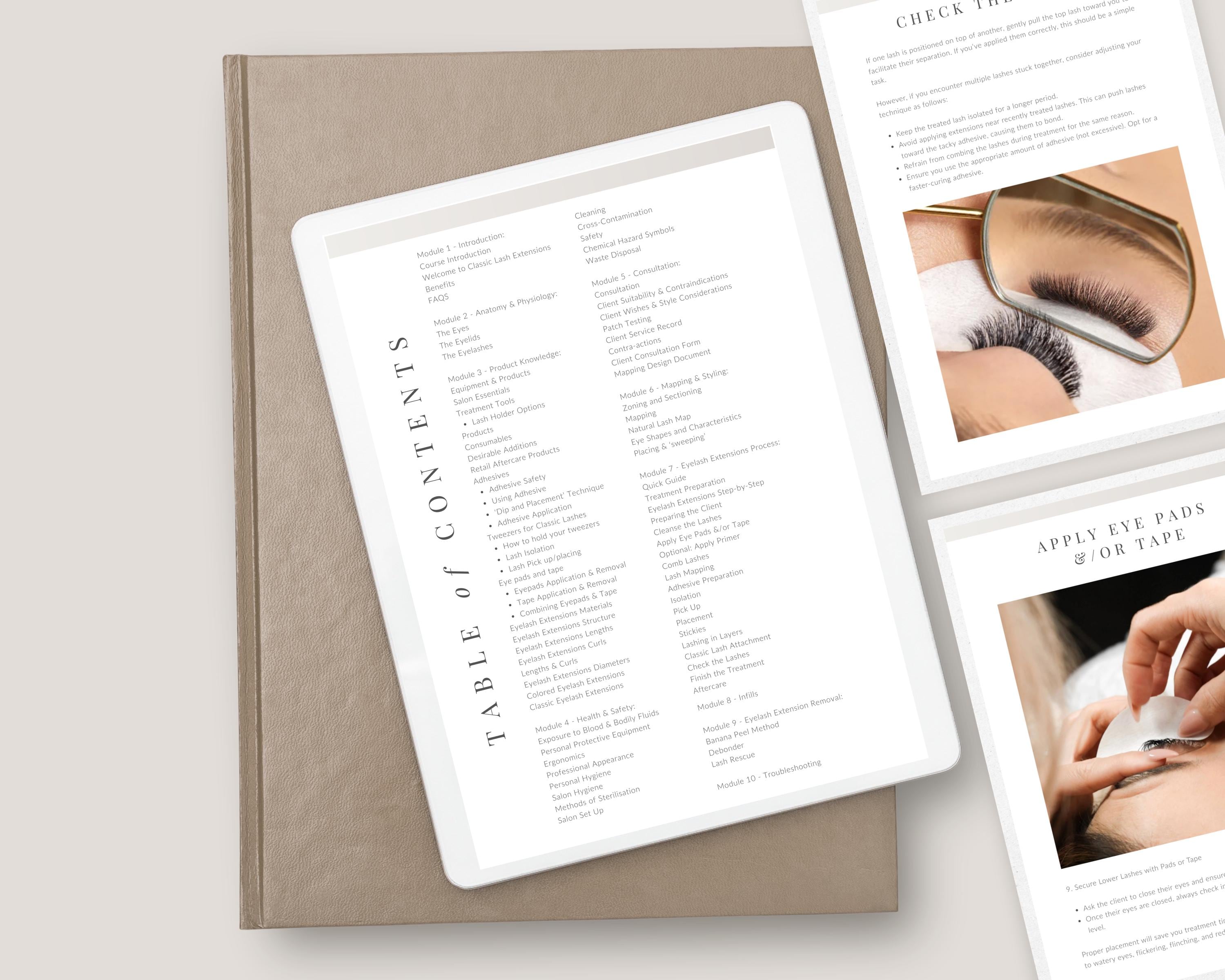 Classic Eyelash Extensions Students Lash Training Manual (editable ...