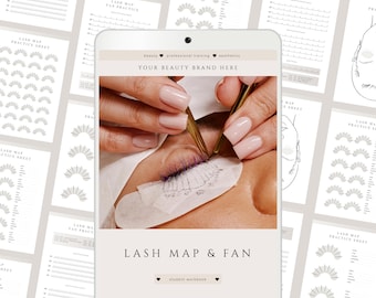 Lash Mapping & Fans Practice Worksheets for Eyelash Extension Students and Lash Artist Educators