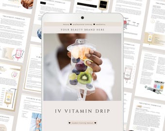 IV Vitamin Therapy Training Manual including Formulas and Protocols |  Editable Canva Study Guide Template