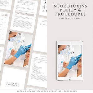 Neurotoxins Policy & Procedures Manual: Editable SOP for Aesthetics (Canva)