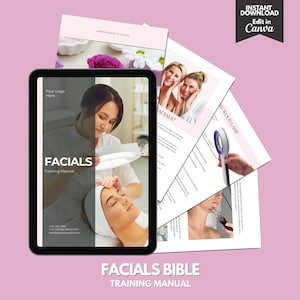 Facials Training Manual: Editable Skincare Guide (Canva Template)