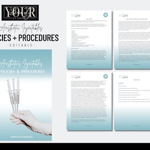 SOP, Medspa Policies Procedures Manual, Nurse Injectors, Aesthetic Practice, Aesthetics Injectables Policy, Edit in Canva