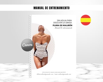 Spanish Fat Dissolving, Training Manual, Hyaluron Pen, Training Guide, No Needle Filler, Instructor, Student, Printable, Edit in Canva
