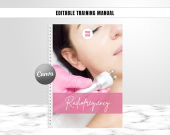 Radiofrequency Training Manual, Editable Training Guide, RF Therapy, Skin Tightening, Students, Tutors, Edit in Canva