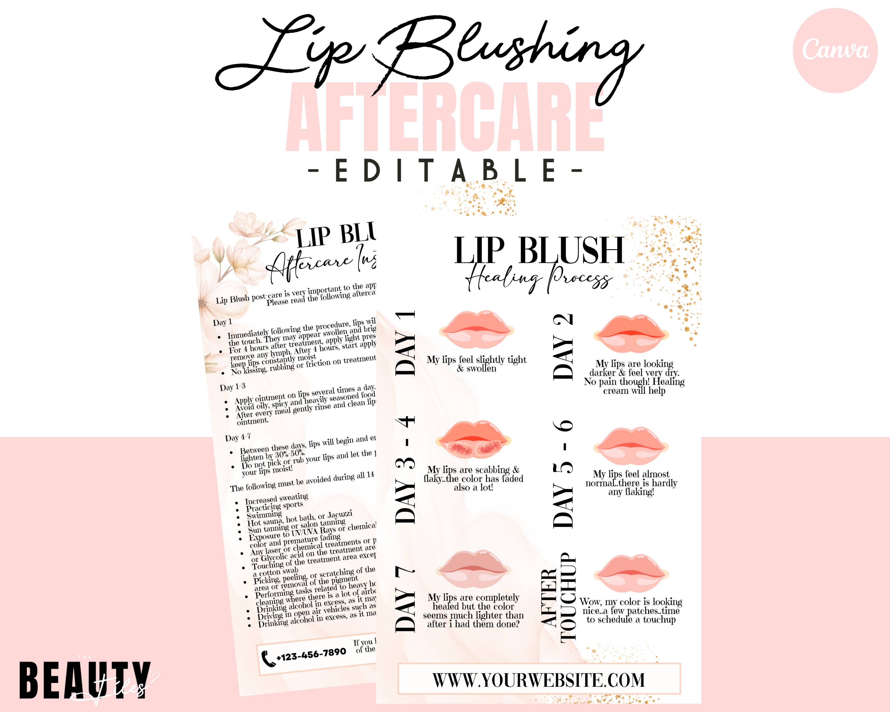 Lip Blush Aftercare and Pre Procedure Care Combo, Lip Blushing Tattoo