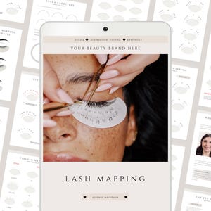 Eyelash Mapping Workbook, Editable Lash Training Guide, Professional Lash Maps for Beauty Trainers & Students