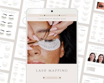 Eyelash Mapping Workbook, Editable Lash Training Guide, Professional Lash Maps for Beauty Trainers & Students