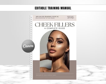 Advanced Cheek Augmentation Training Manual, Complete Guide, Fillers Training Guide, Dermal Fillers Course, Step by Step, Edit in Canva
