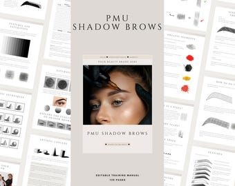 Shadow Brows Training Manual | PMU Pixel Brow Training Guide | Editable in Canva