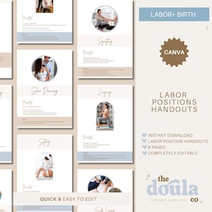 Labor Positions Doula Client Booklet: Editable Childbirth Education Handout (PDF)