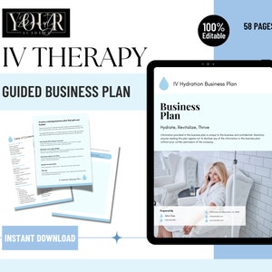 IV Hydratation Klinik Geführter Geschäftsplan, Medspa Business Plan Vorlage, Nährstofftherapie, IV Vitamin Tropf, IV Infusionen, In Canva bearbeiten