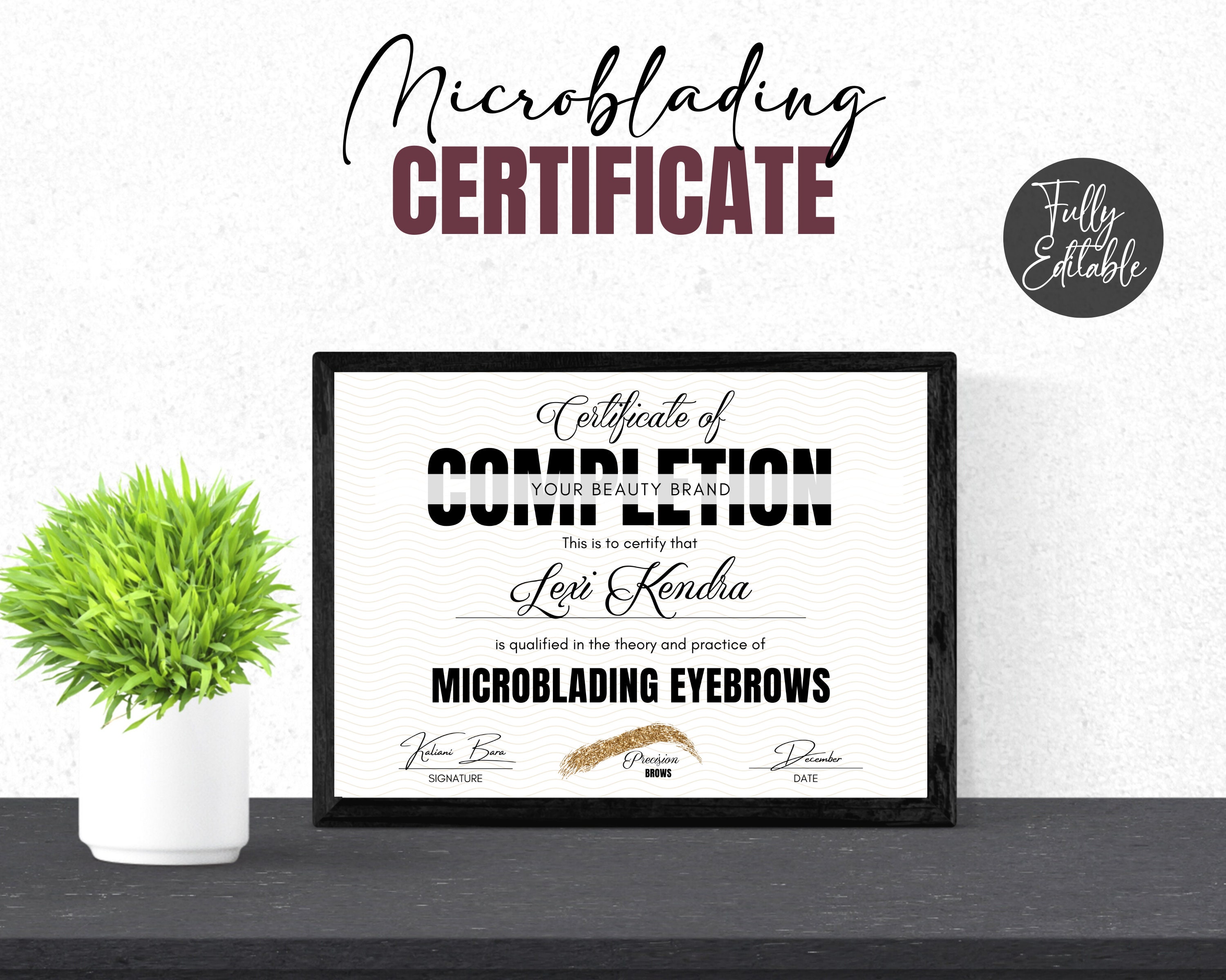 Microblading Training Course Certificate, Beauty Certificate, PMU Training Certificate ...