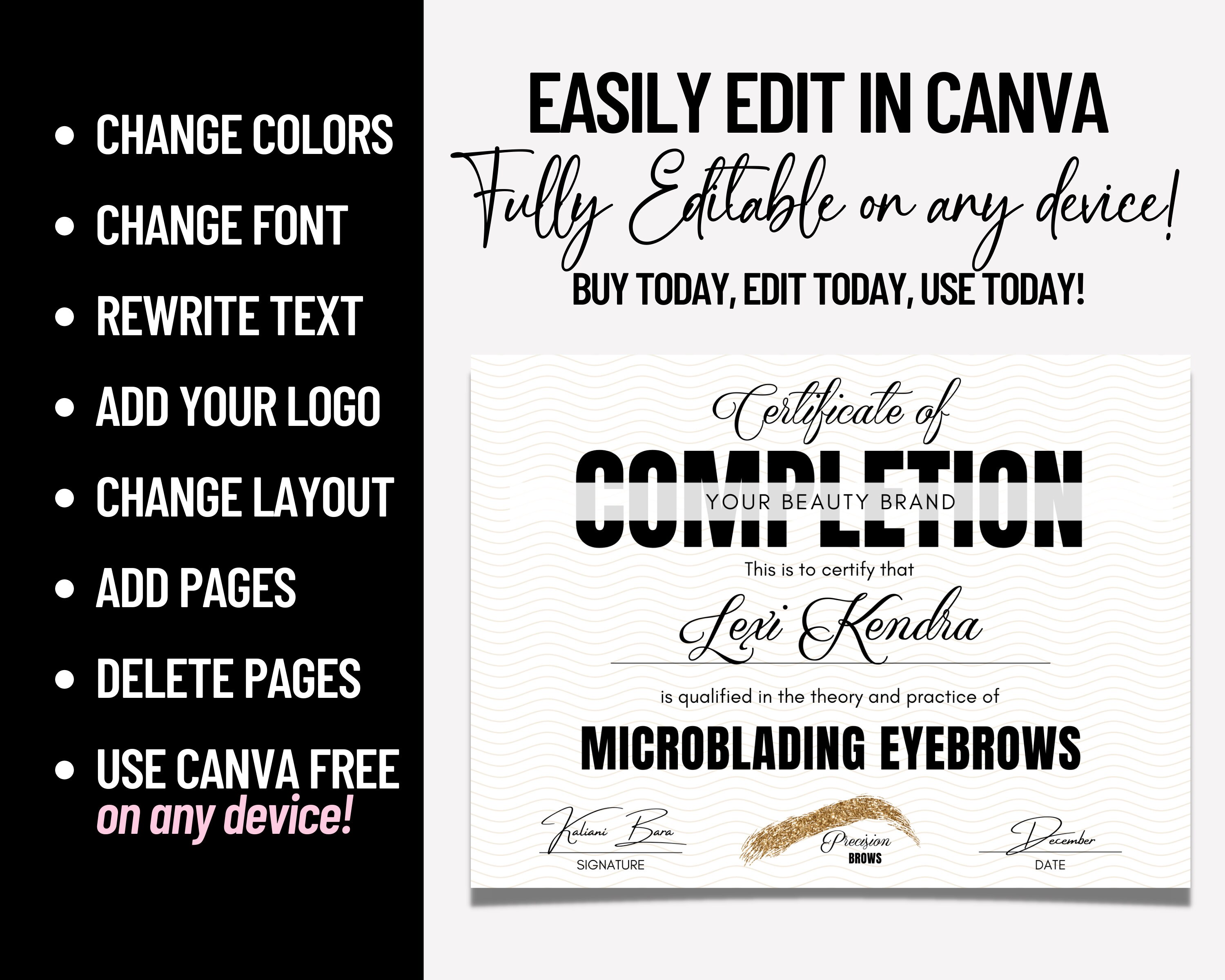 Microblading Training Course Certificate, Beauty Certificate, PMU Training Certificate ...