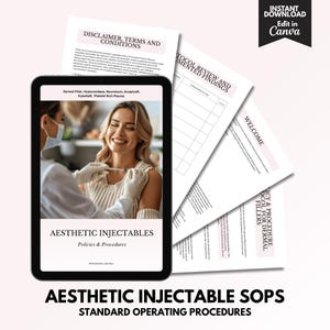 Medspa Injectables Policy & Procedure Manual: Editable Canva Template
