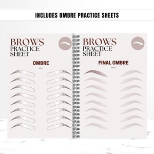 Ombre Powder Brows Training Manual, Editable Training Guide, Ombre, Powder, PMU Eyebrows, Step by Step, Students, Tutors, Edit in Canva