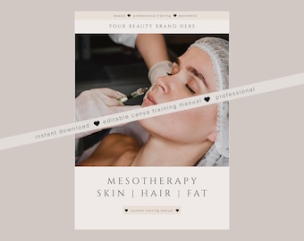 Mesotherapy Training Manual: Fat Dissolve, Skin Rejuvenation, Hairloss (Editable Canva Template)