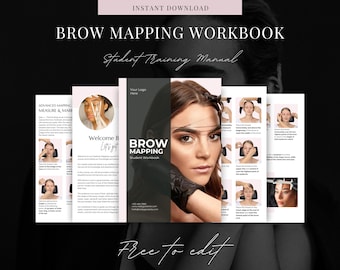 Eyebrow Mapping Training Manual: Editable Brow Design Course (Canva Template)