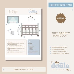 Cot Safety Handout, Newborn Care Client Handout, Postpartum Doula Resources, Doula Client Handouts, Doula Business Forms,