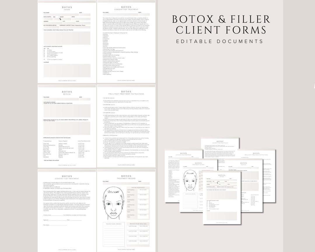 Botox & Fillers Consent Forms: Medspa Client Intake, Edit in Canva ...
