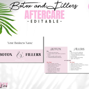 Botox Fillers Aftercare Card Design, Mini Templates, Editable, Printable, Instant, Aesthetic Beauty Post Care, Edit in Canva  | Dusky Pink