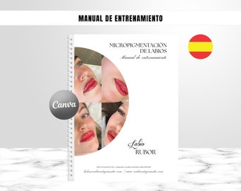 Spanish Lip Blush Training Manual, PMU Lips, Lip Micropigmentation Guide, Lip Tattoos, Instructors, Students, Printable, Customize in Canva