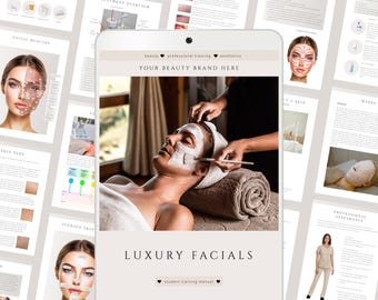 Luxury Facials Training Manual: Editable Skincare Training Guide, Edit in Canva