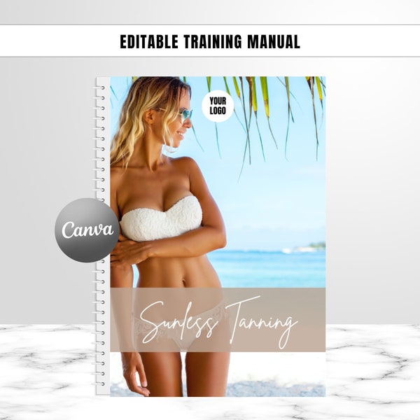 Spray Tan Training Manual, Editable Training Guide, Sunless Tanning, Students, Tutors, Edit in Canva