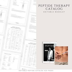 Peptides Therapy Catalog | Peptides Booklet | Lead Magnet | PLR/MMR | Editable Canva Template