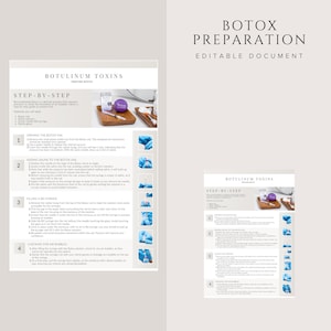 Documento de preparación de Botox: Pautas editables para la mezcla de toxina botulínica (neurotoxinas), póster o folleto
