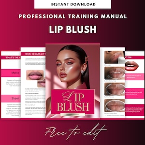Lip Blush PMU Training Manual: Editable Canva Guide (PDF)
