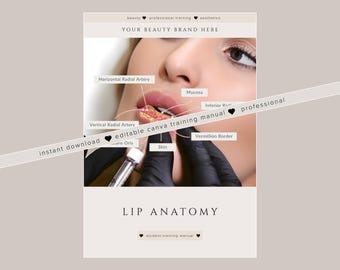 Lip Anatomy Training Manual for Filler Students | Editable Canva Guide (Digital Download)