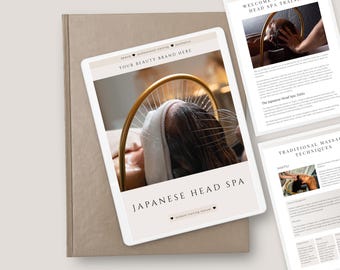 Japanese Head Spa Training Manual: Editable Canva Course Guide (110 Pages)
