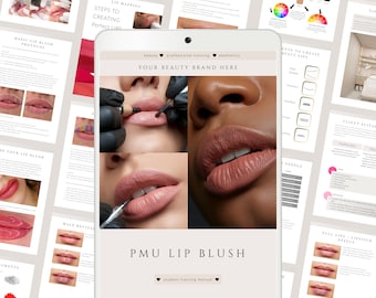 PMU Lip Blush Training Manual | Editable Canva Course Guide (PDF)