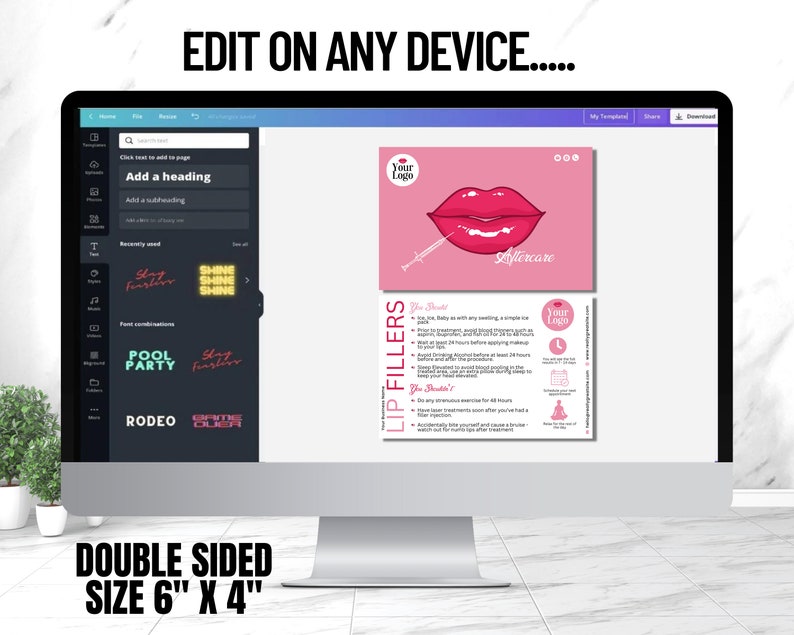 Lip Fillers Aftercare Card, Lips Design Template, Lips Enhancement