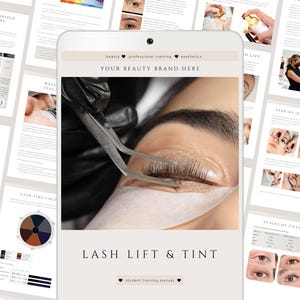 Lash Lift & Tint Training Anleitung | Bearbeitbare Canva Vorlage