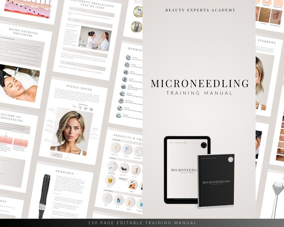 Microneedling Training Manual: Editable Skin Needling Training Course Guide for Trainers and Beauty Academies