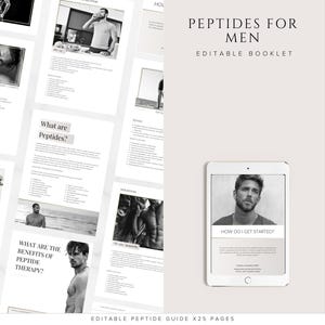 Guia de Terapia com Peptídeos para Homens | Livreto sobre Peptídeos para Homens | Modelo Editável no Canva