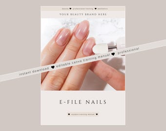 E-File Nail Training Manual: Editable Canva Study Guide Template (PDF Download)