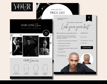 SMP Flyer Template: Scalp Micropigmentation Ads, Hairline Tattoo (Canva Editable, Printable)