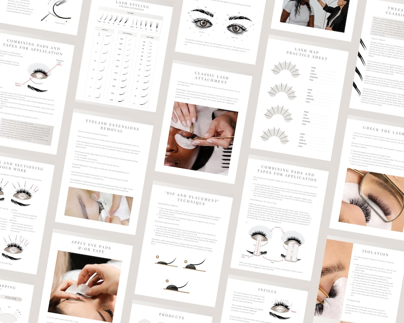 Classic Eyelash Extensions Students Lash Training Manual (editable ...