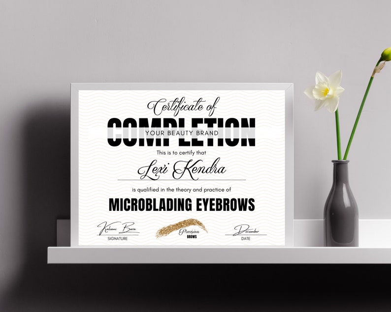 Microblading Training Course Certificate, Beauty Certificate, PMU Training Certificate ...