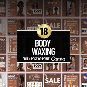 Melanin Body Waxing Flyers: Esthetician IG Templates (Edit in Canva)
