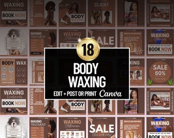 Melanin Waxing Flyers, Body Waxing Templates, Wax Pricelist, Waxing IG post, Esthetician Waxing, IG Flyer, Brown Wax Branding, Edit in Canva