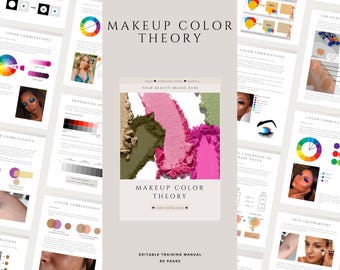 Makeup-Farblehre für Make-up Artists | Farbmetrik-Anleitung | Anleitung für Schönheits-Schulungen | In Canva bearbeiten