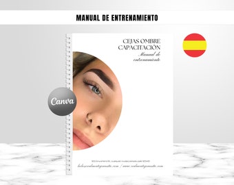 Spanish Ombre Powder Brows Training Manual, PMU Brows, Guide for Instructors, Students, Printable, Instant Download, Edit in Canva